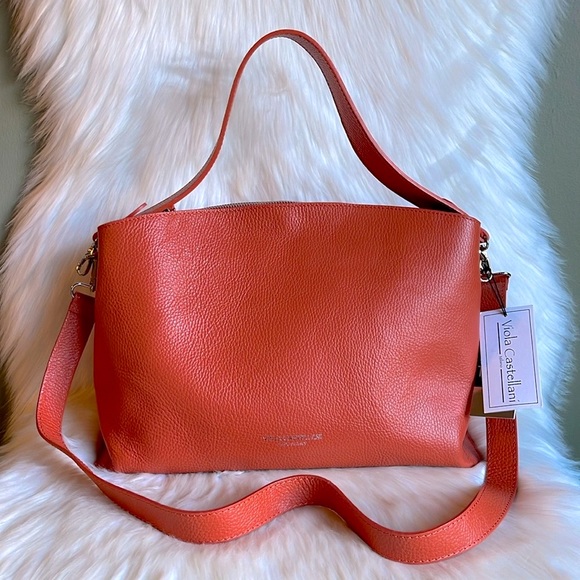Viola Castellani Handbags - Viola Castellani Papaya Florence Shoulder Bag Crossbody New With Tag 🏷️